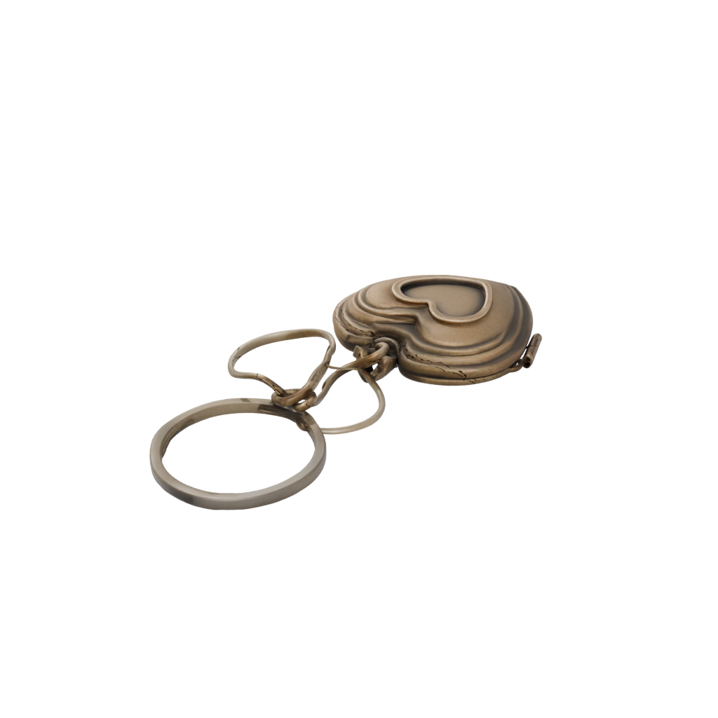 Bronze Outline Heart Locket Charm — keychains 3D print model, STL
