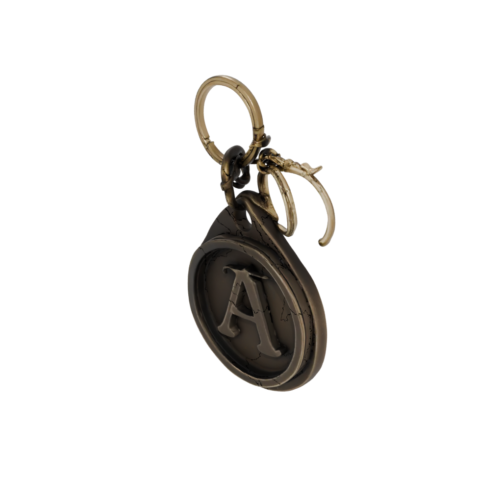 Bronze Outline Monogram Initial A