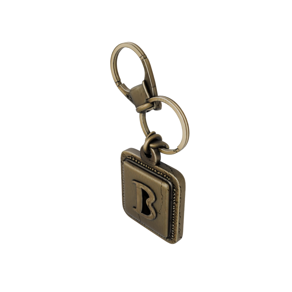 Bronze Outline Monogram Initial B — keychains 3D print model, STL