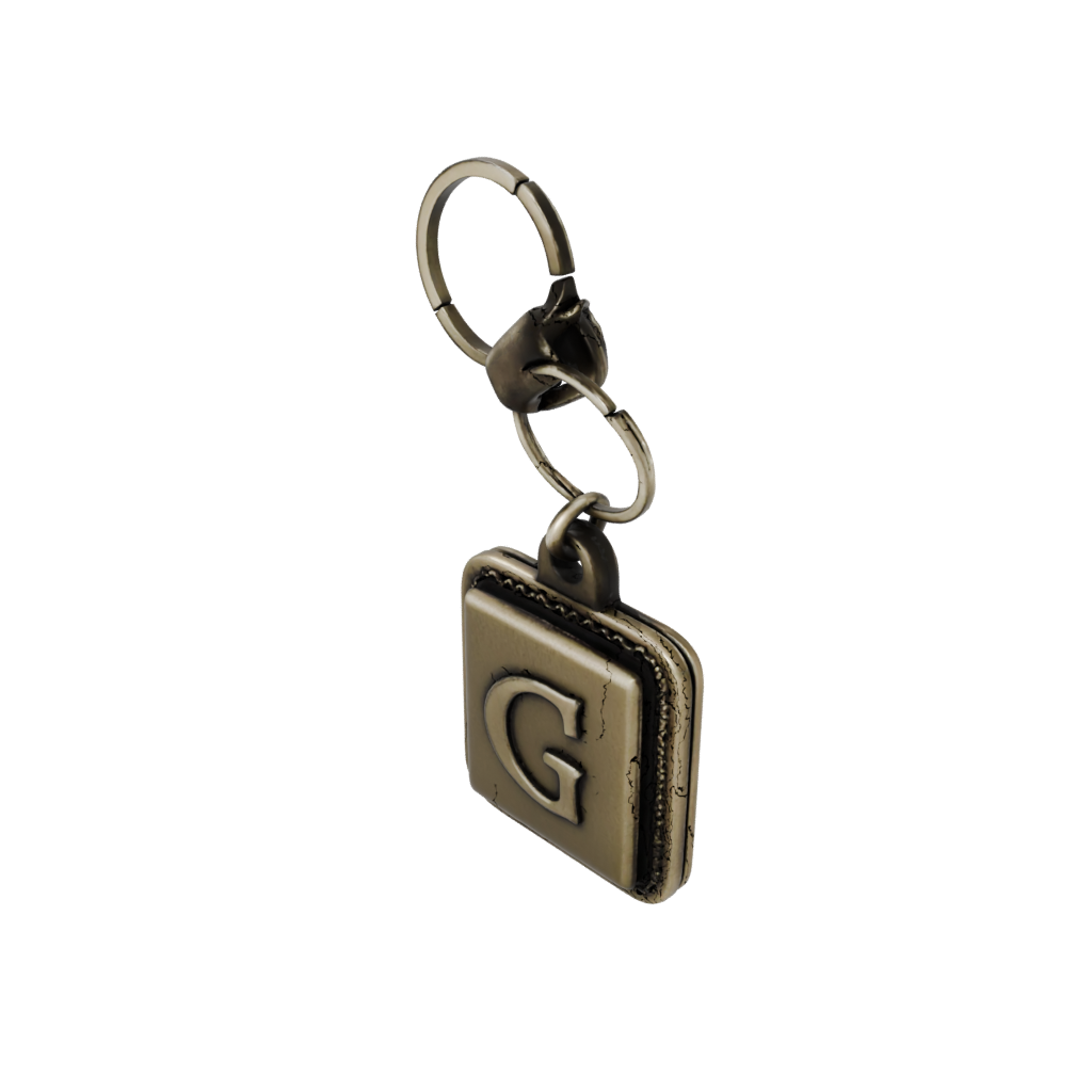 Bronze Outline Monogram Initial G — keychains 3D print model, STL