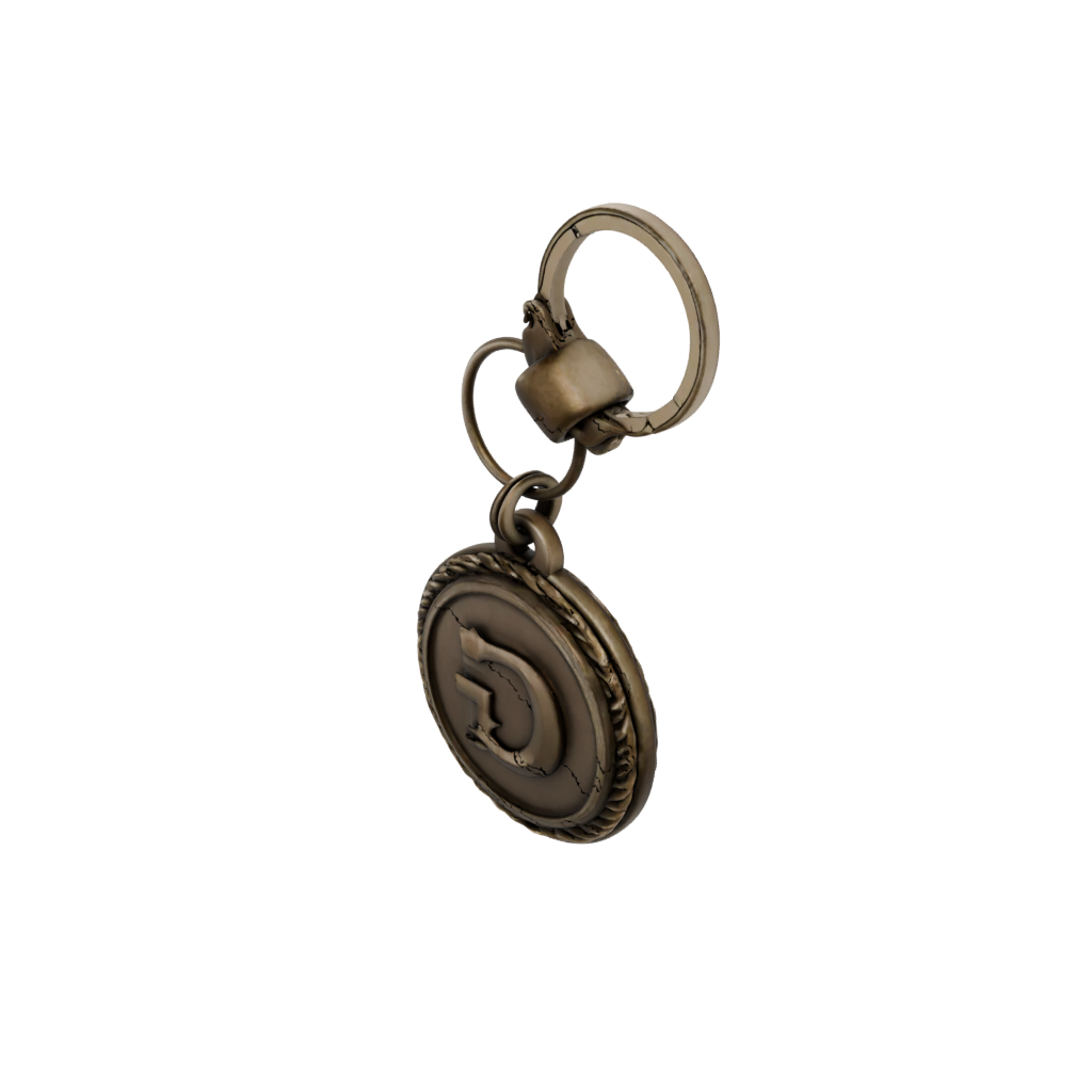 Bronze Outline Monogram Initial Q — keychains 3D print model, STL
