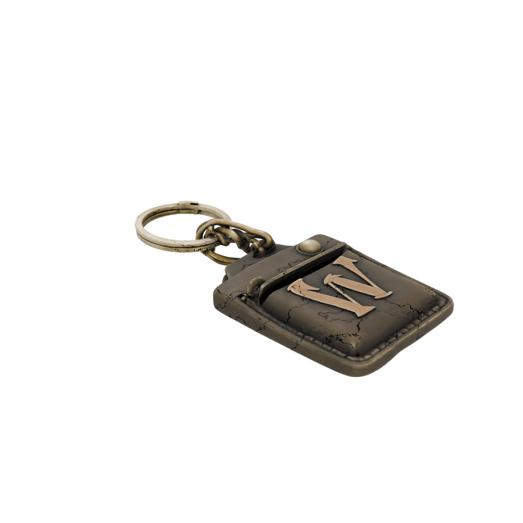 Bronze Outline Monogram Initial V — keychains 3D print model, STL