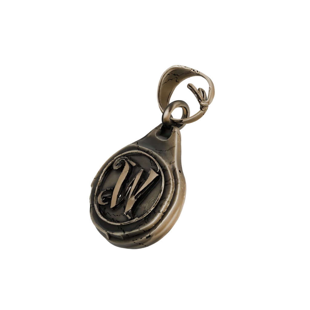Bronze Outline Monogram Initial W