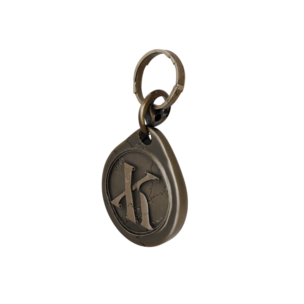 Bronze Outline Monogram Initial X — keychains 3D print model, STL