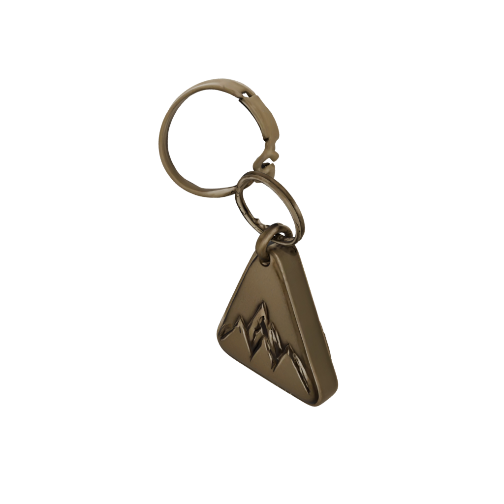 Bronze Outline Mountain Peak Charm — keychains 3D print model, STL