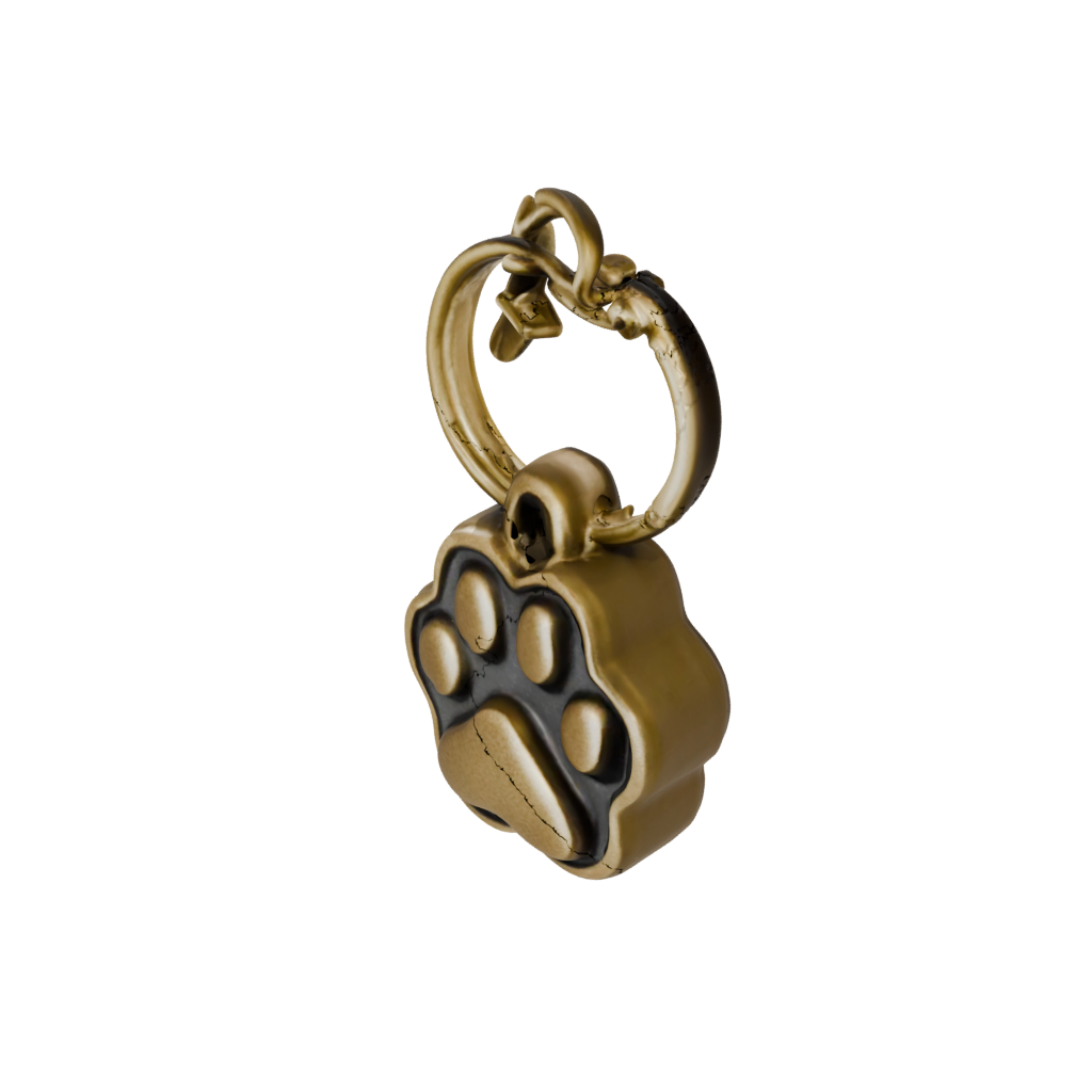 Bronze Outline Paw Print Charm