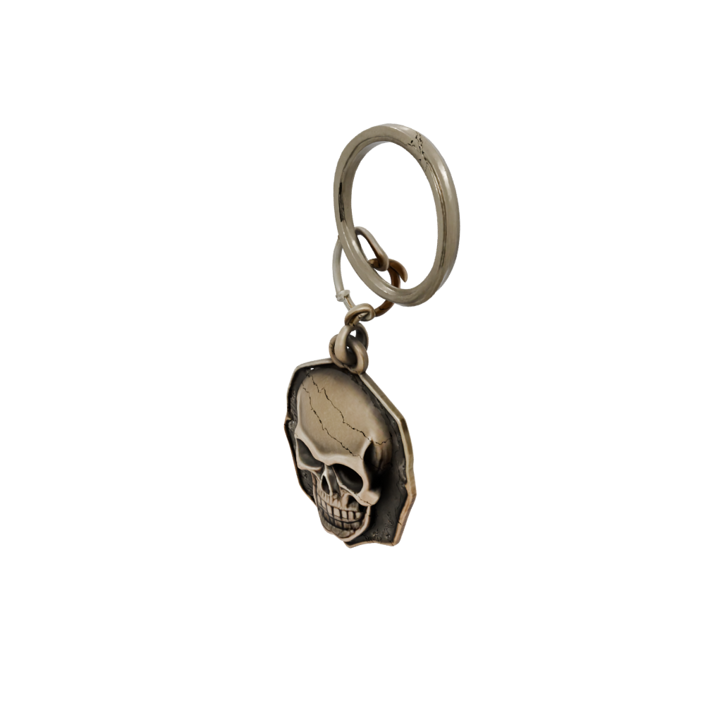 Bronze Outline Skull Charm