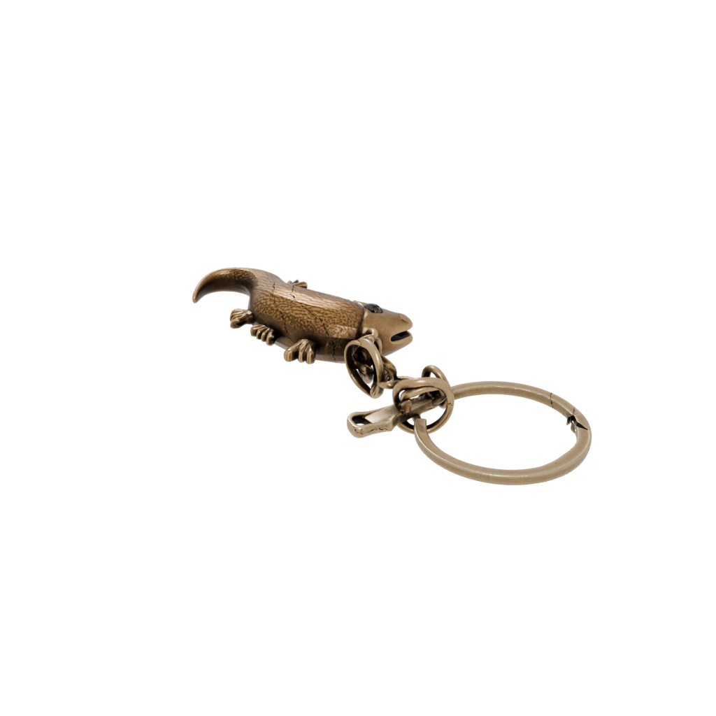Bronze Outline Tiny Axolotl Charm — keychains 3D print model, STL