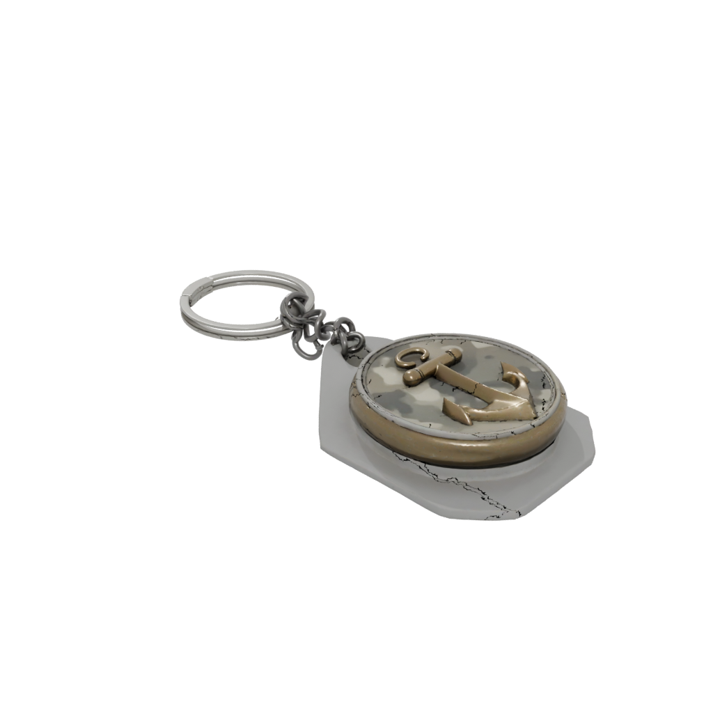 Camo 3D Anchor Charm — keychains 3D print model, STL