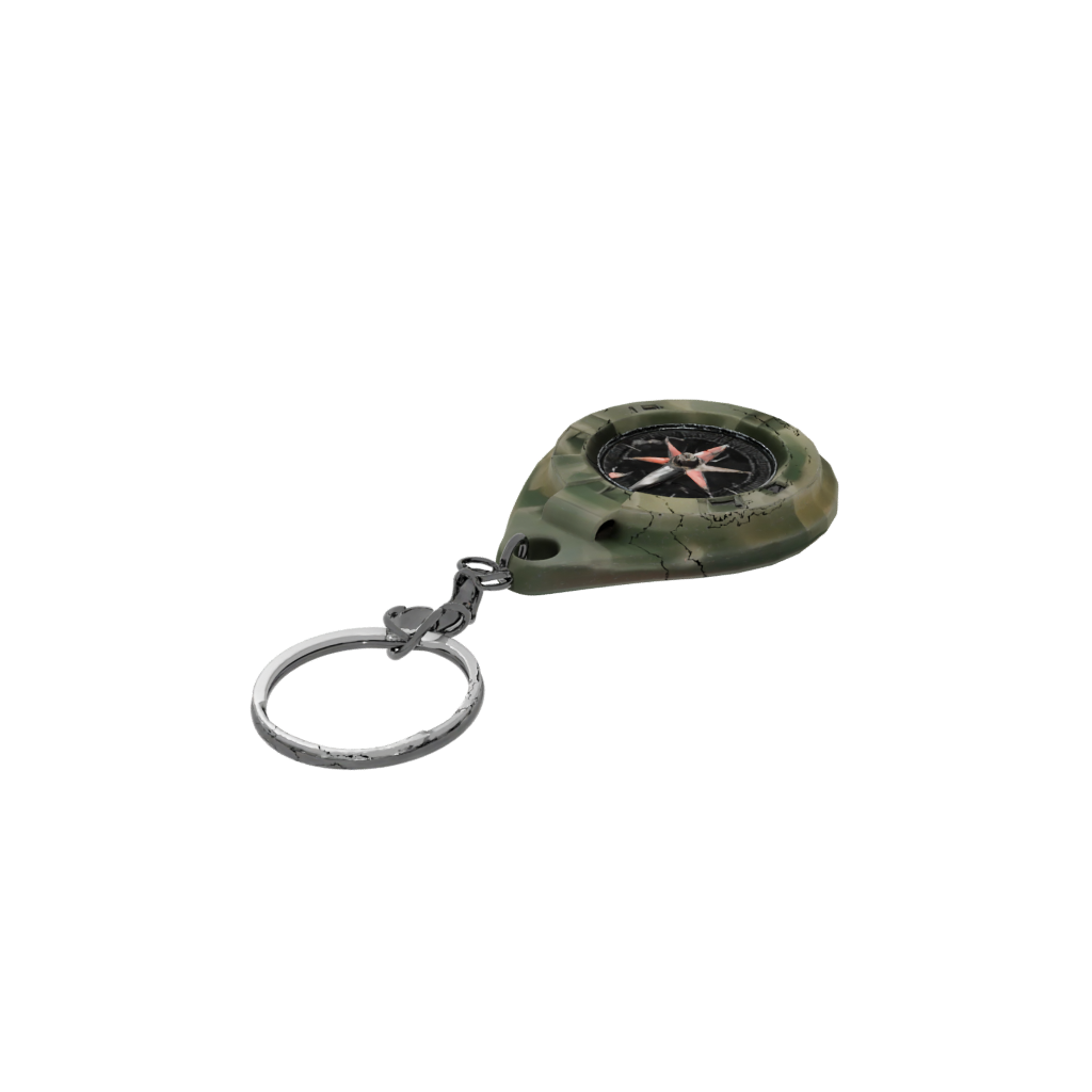 Camo 3D Compass Charm