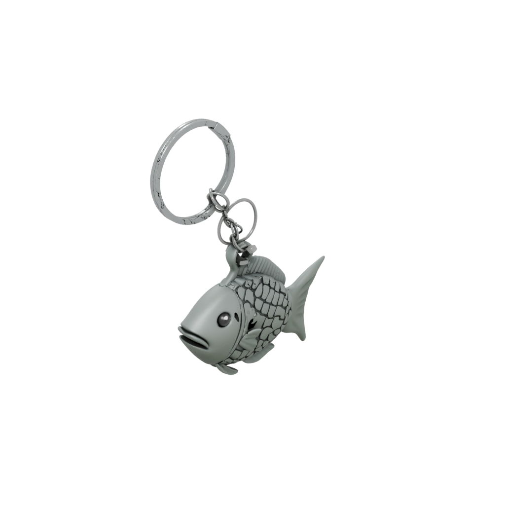 Camo 3D Fish Charm — keychains 3D print model, STL