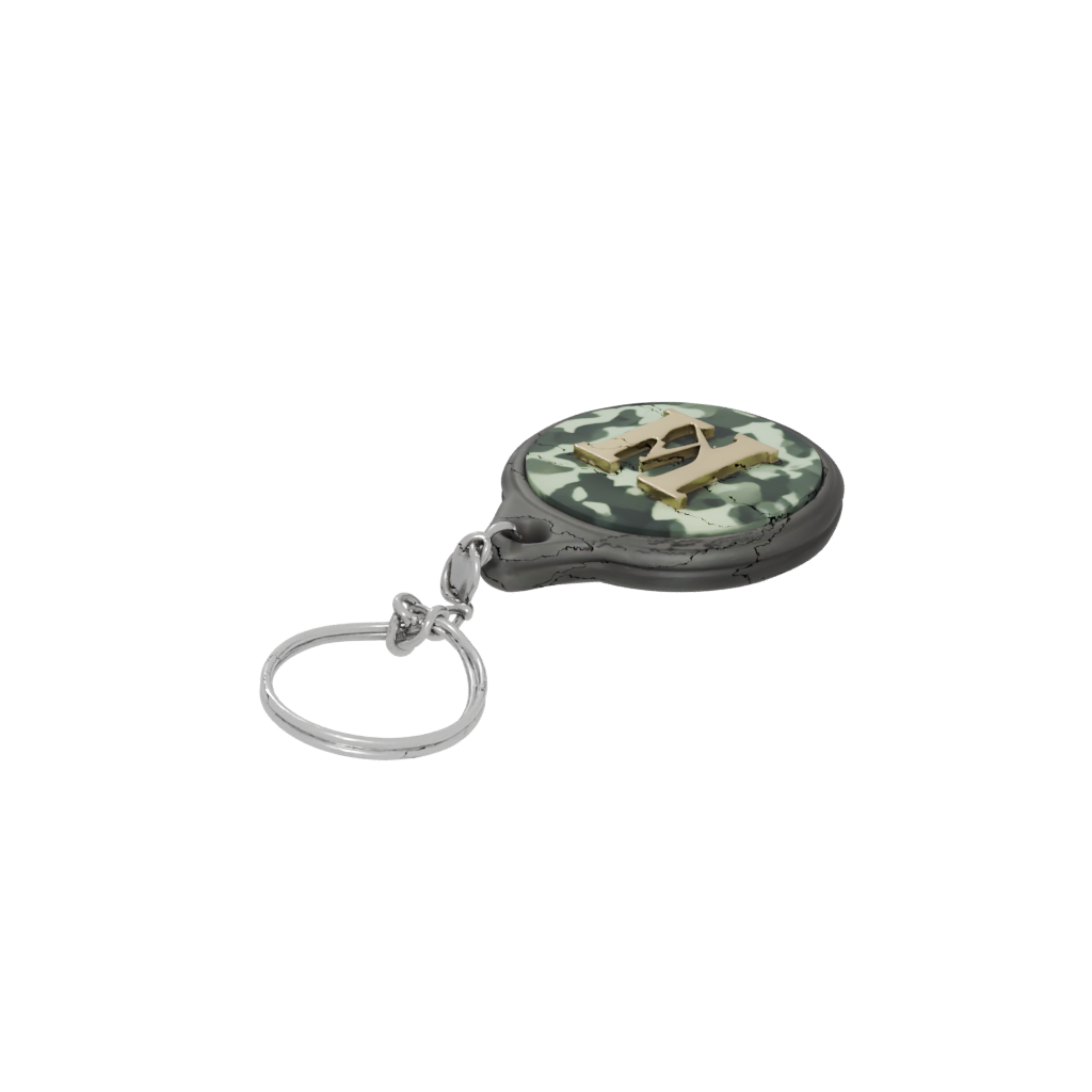 Camo 3D Monogram Initial A — keychains 3D print model, STL