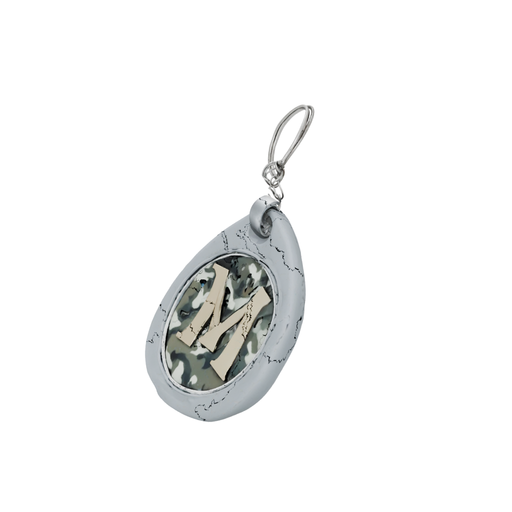 Camo 3D Monogram Initial M — keychains 3D print model, STL