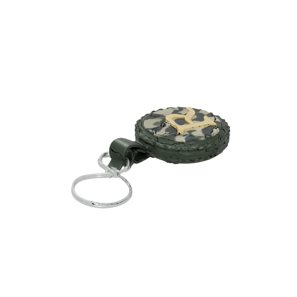 Camo 3D Monogram Initial R — keychains 3D print model, STL