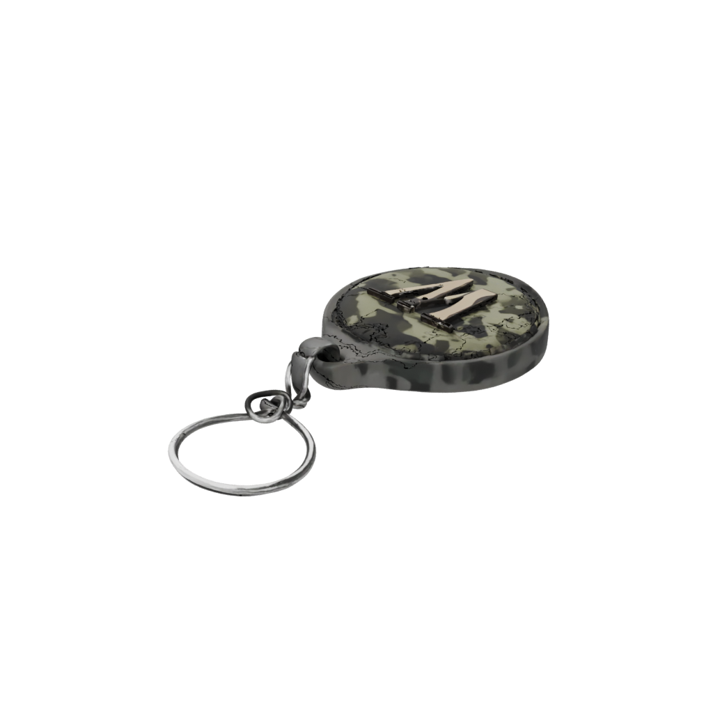 Camo 3D Monogram Initial W — keychains 3D print model, STL
