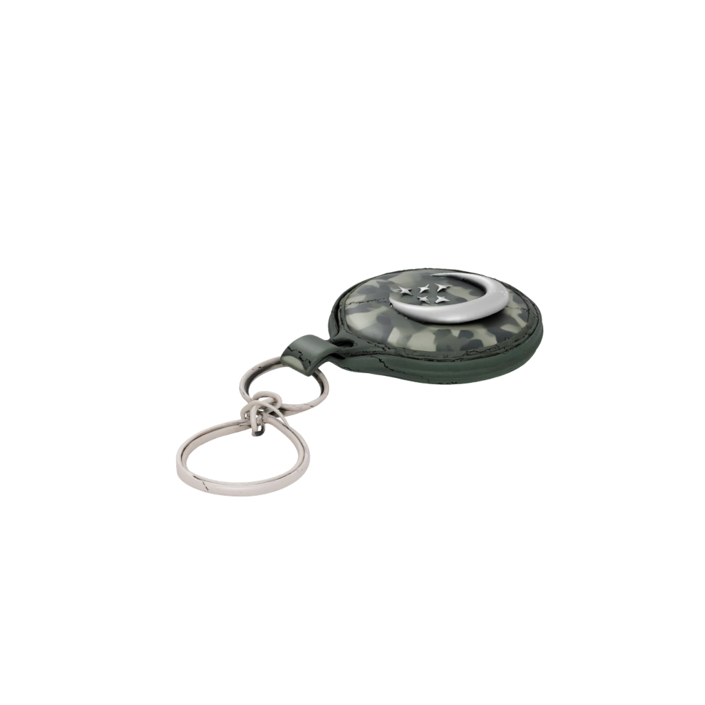 Camo 3D Moon Crescent Charm — keychains 3D print model, STL