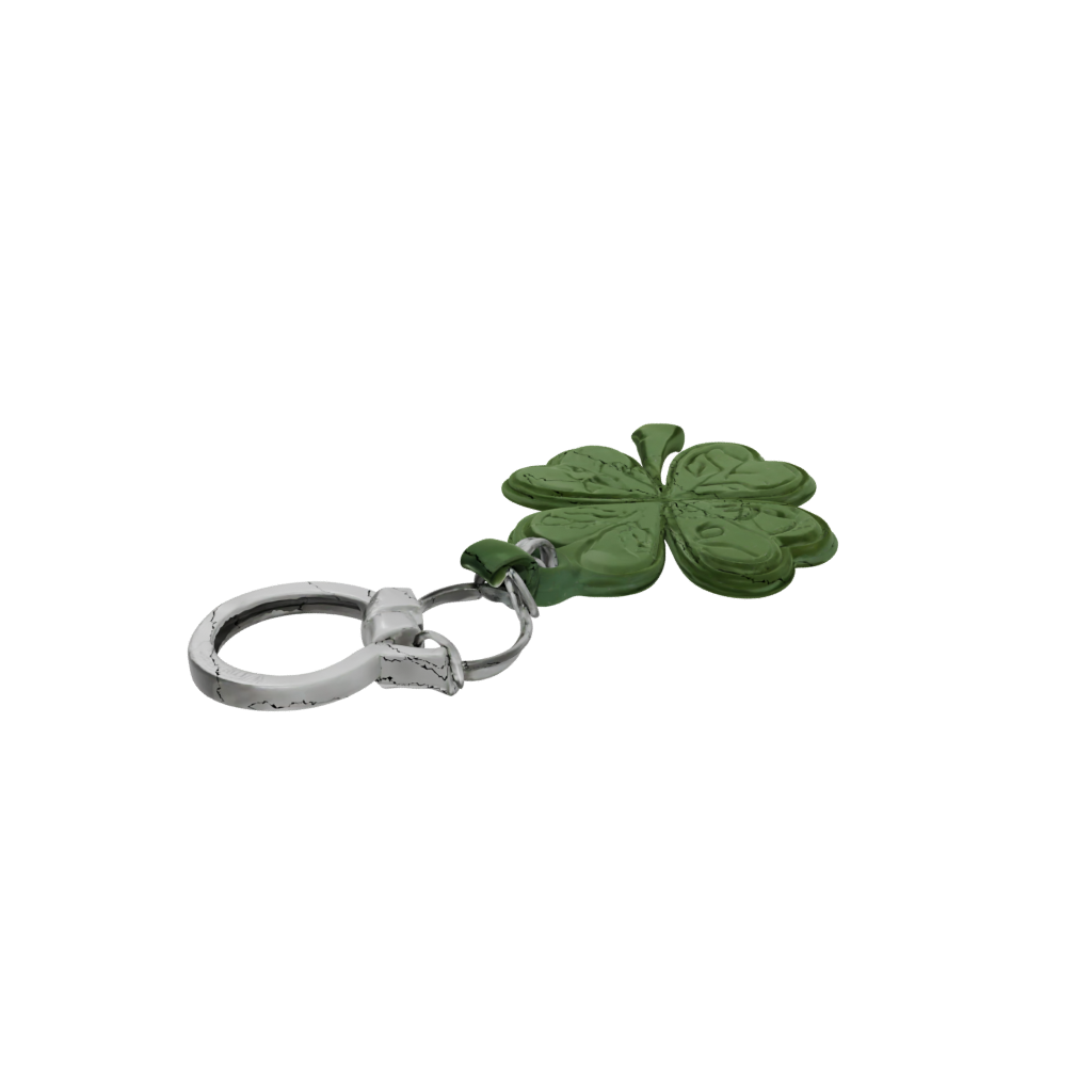 Camo Four-Leaf Clover Charm — keychains 3D print model, STL