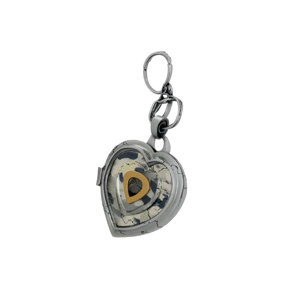 Camo Heart Locket Charm