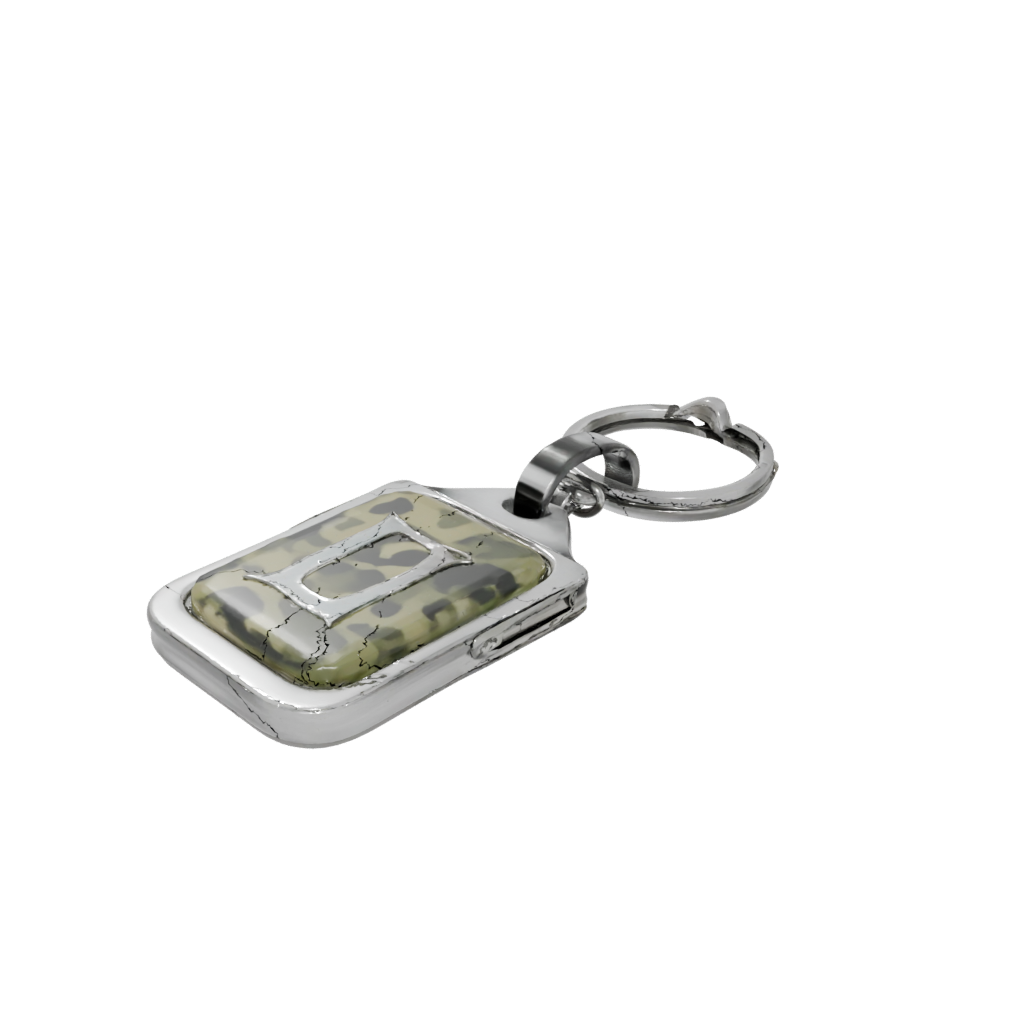 Camo Monogram Initial E — keychains 3D print model, STL