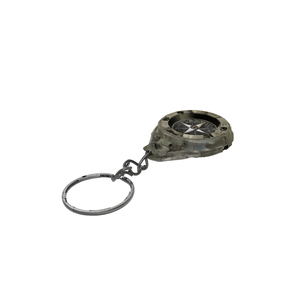 Camo Layered Compass Charm — keychains 3D print model, STL