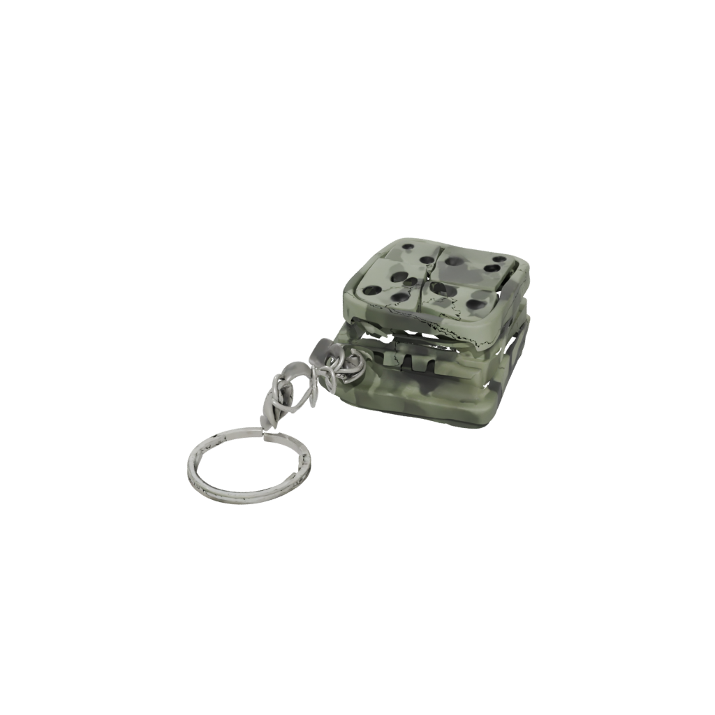 Camo Layered Dice Holder Keychain