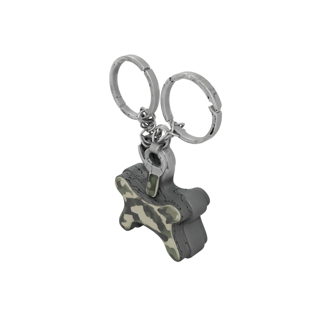 Camo Layered Dog Bone Charm — keychains 3D print model, STL
