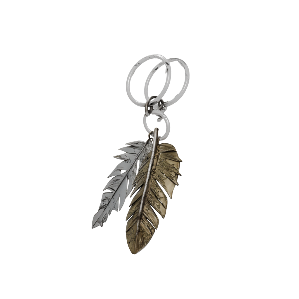 Camo Layered Feather Charm — keychains 3D print model, STL