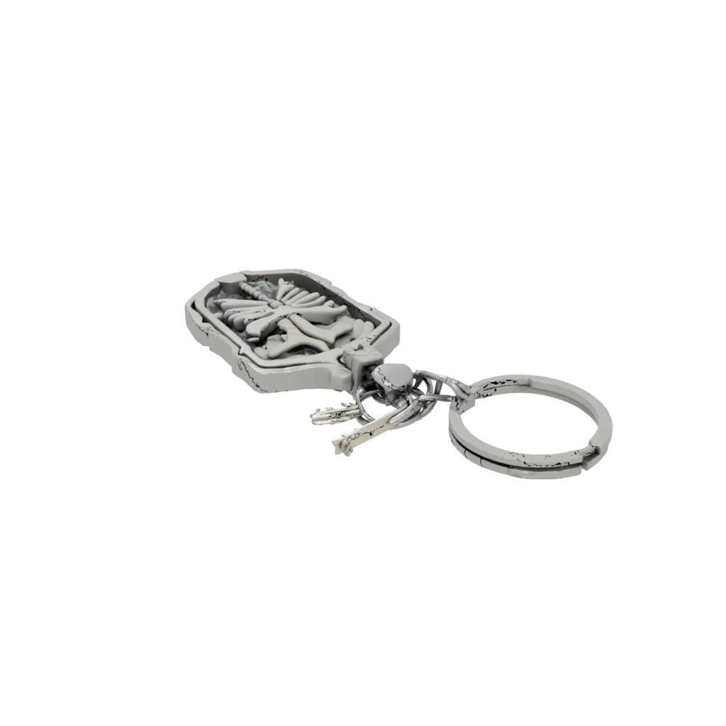 Camo Layered Key Skeleton Charm