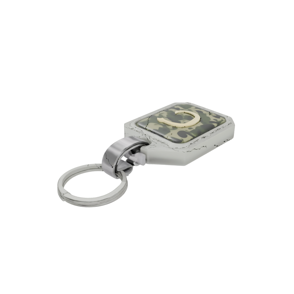 Camo Layered Monogram Initial C — keychains 3D print model, STL