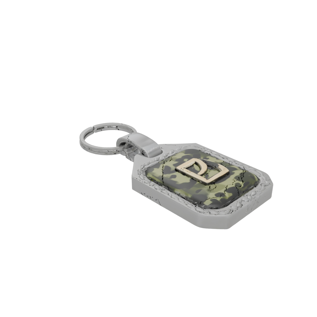 Camo Layered Monogram Initial E — keychains 3D print model, STL
