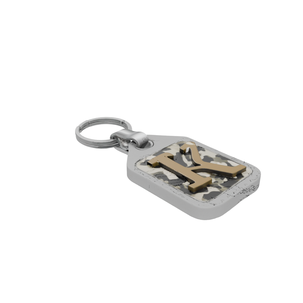 Camo Layered Monogram Initial K