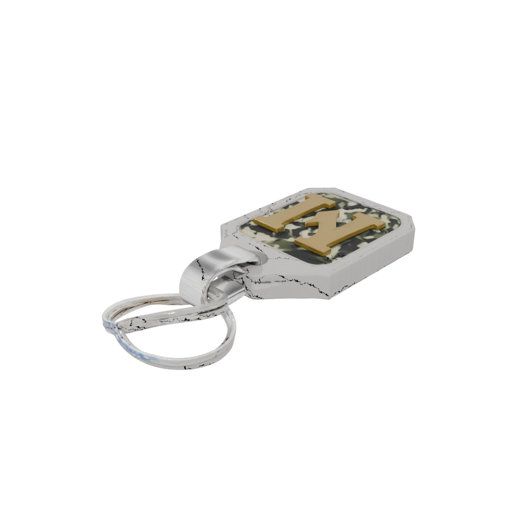 Camo Layered Monogram Initial M — keychains 3D print model, STL