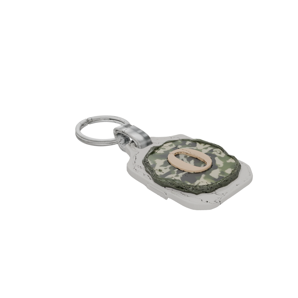 Camo Layered Monogram Initial O — keychains 3D print model, STL