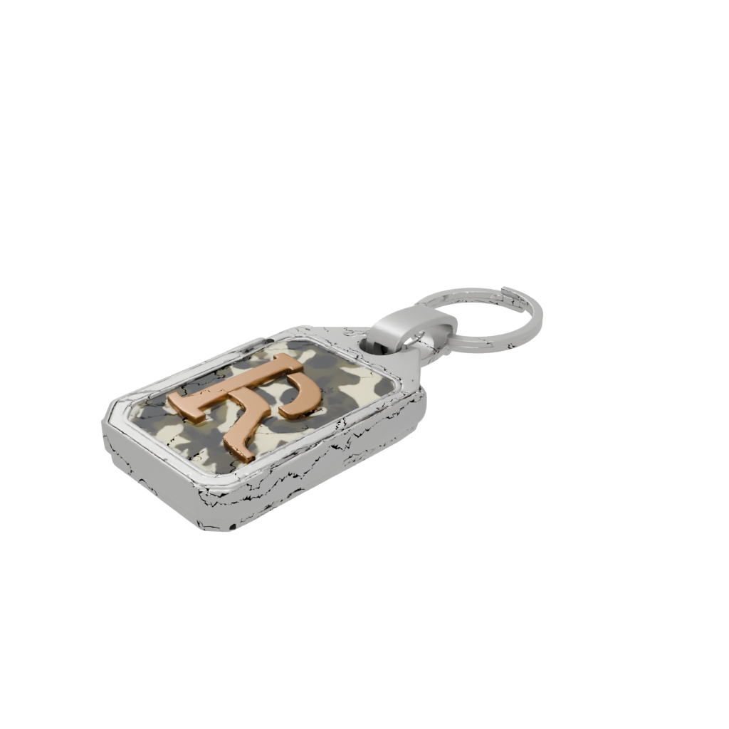 Camo Layered Monogram Initial R — keychains 3D print model, STL