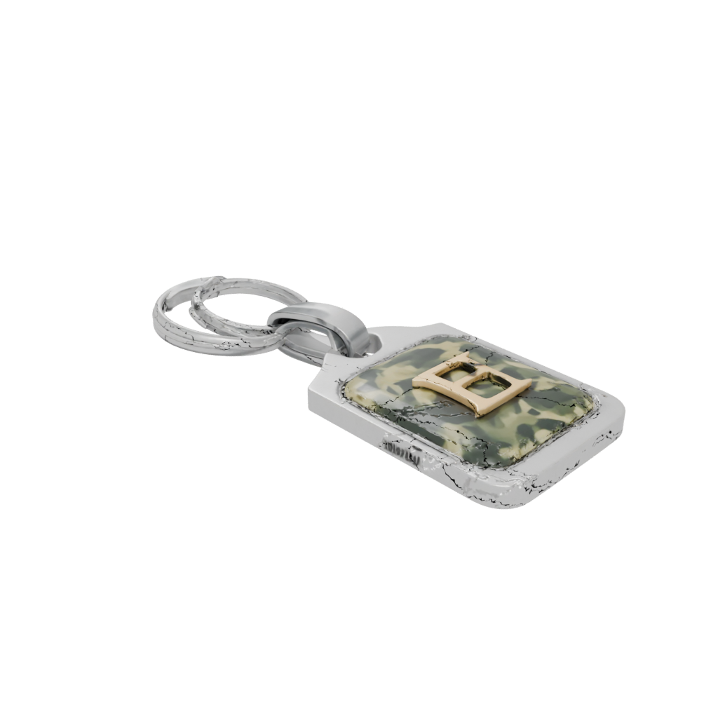 Camo Layered Monogram Initial T — keychains 3D print model, STL