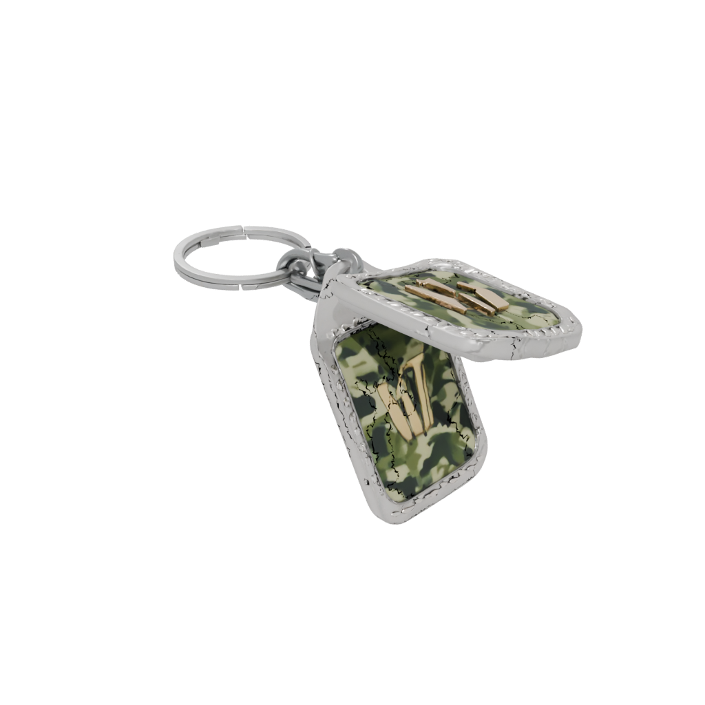 Camo Layered Monogram Initial W — keychains 3D print model, STL