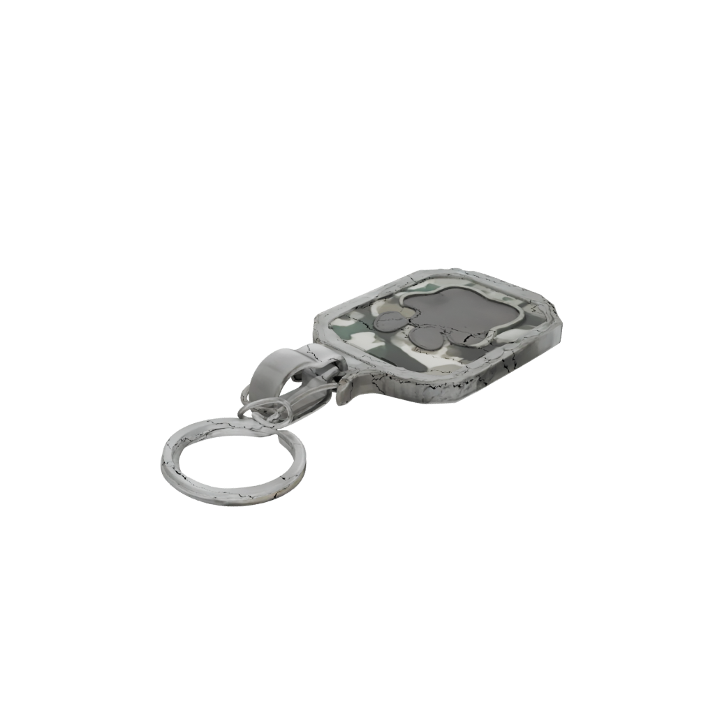 Camo Layered Paw Print Charm — keychains 3D print model, STL