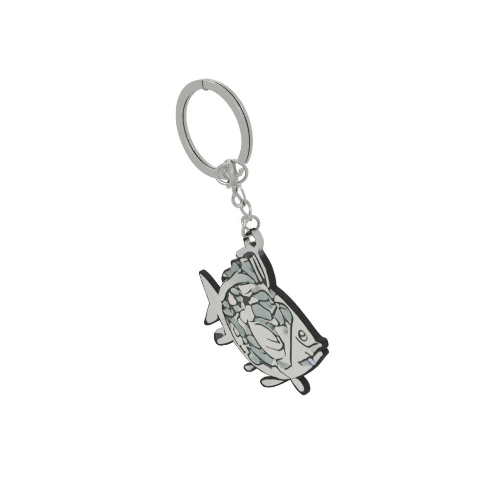 Camo Outline Fish Charm