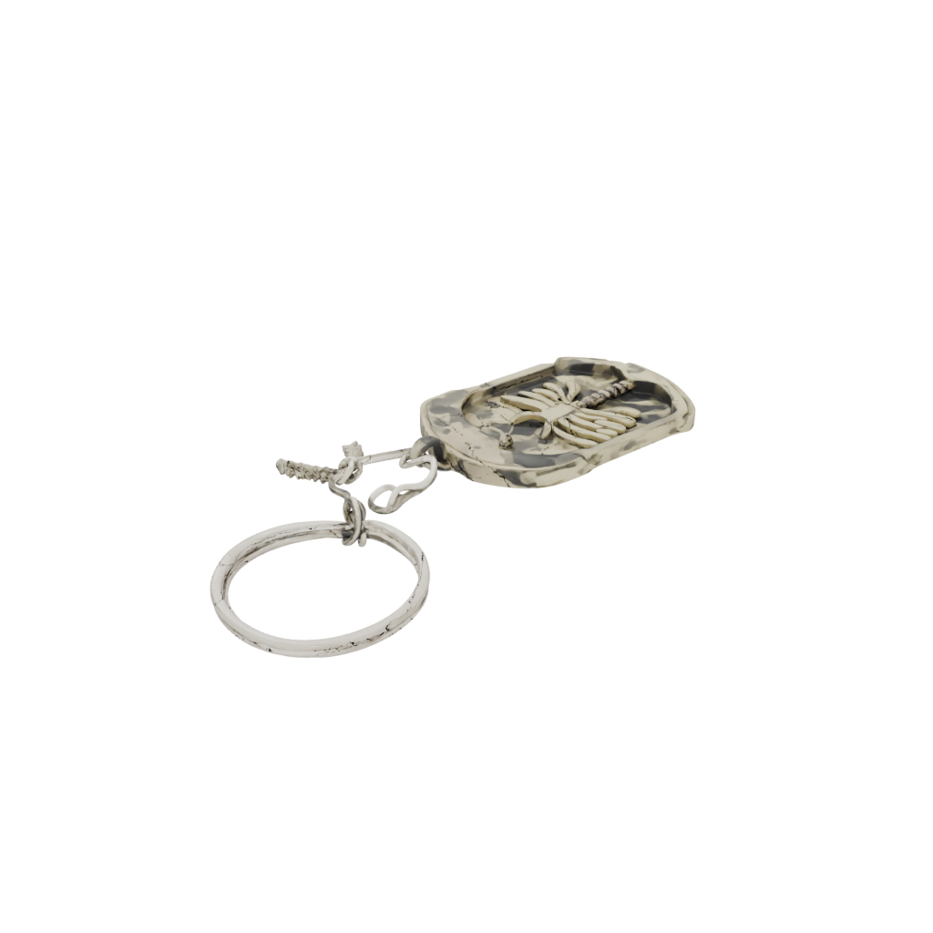 Camo Outline Key Skeleton Charm — keychains 3D print model, STL