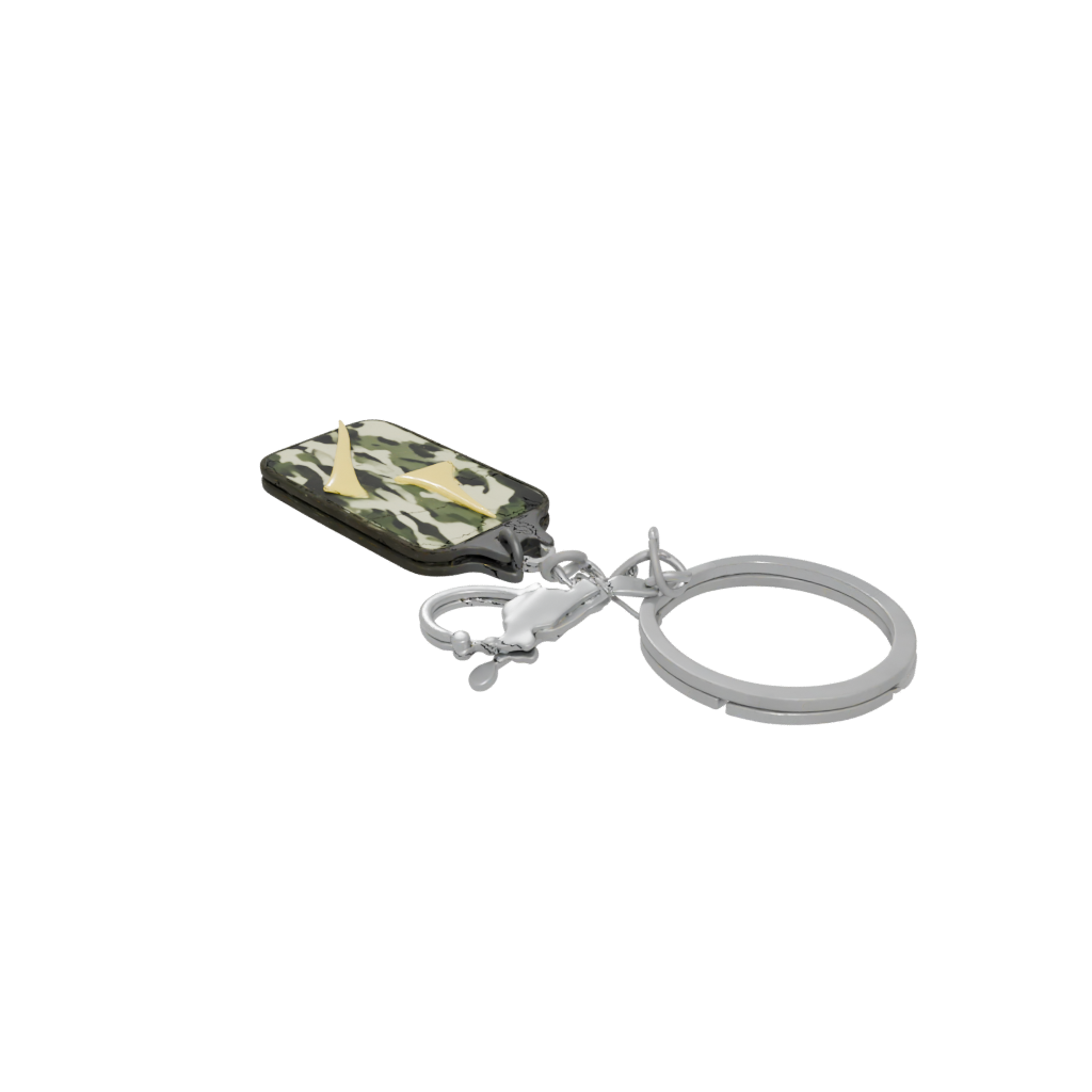 Camo Outline Lightning Bolt Charm — keychains 3D print model, STL