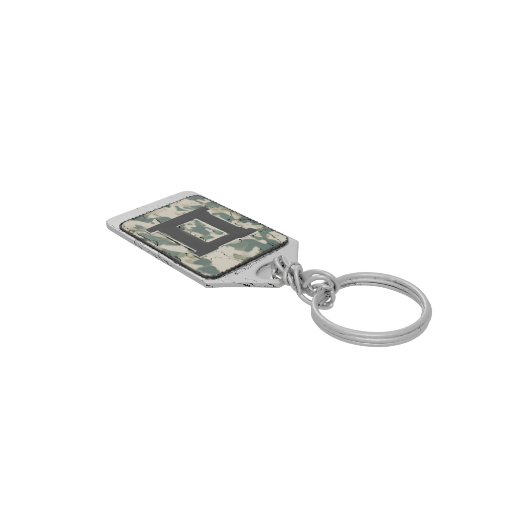 Camo Outline Monogram Initial I — keychains 3D print model, STL