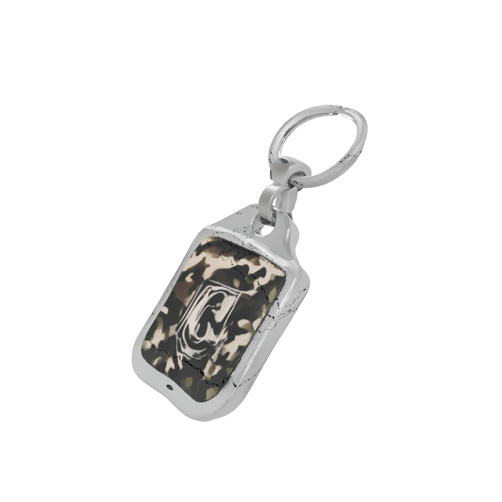 Camo Outline Monogram Initial Q — keychains 3D print model, STL