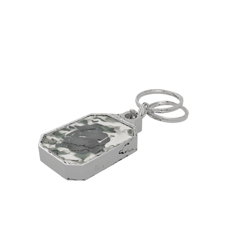 Camo Outline Paw Print Charm
