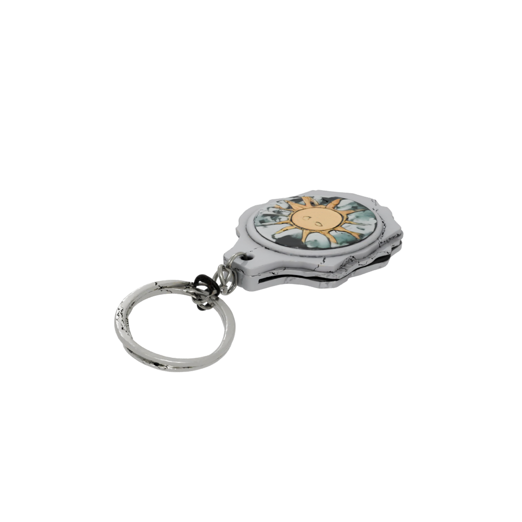Camo Outline Sun Charm — keychains 3D print model, STL