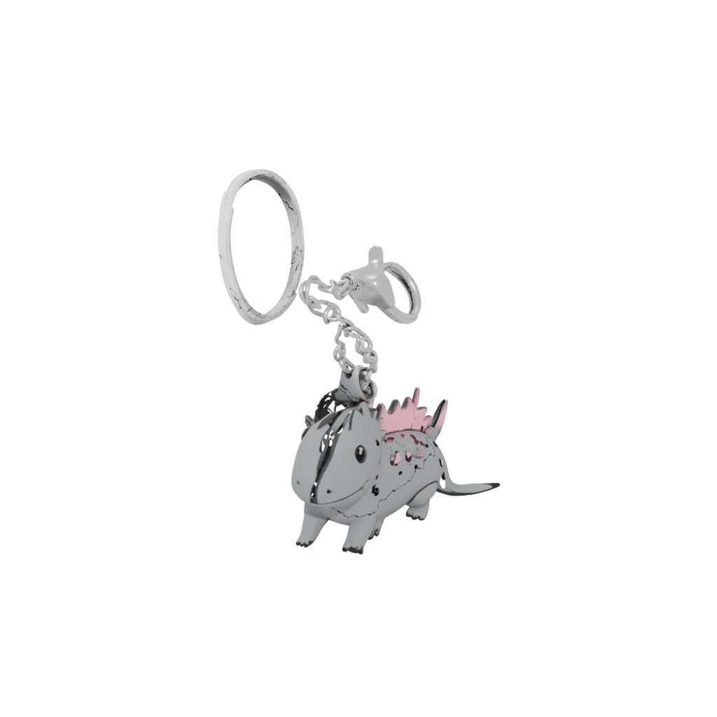 Camo Outline Tiny Axolotl Charm — keychains 3D print model, STL