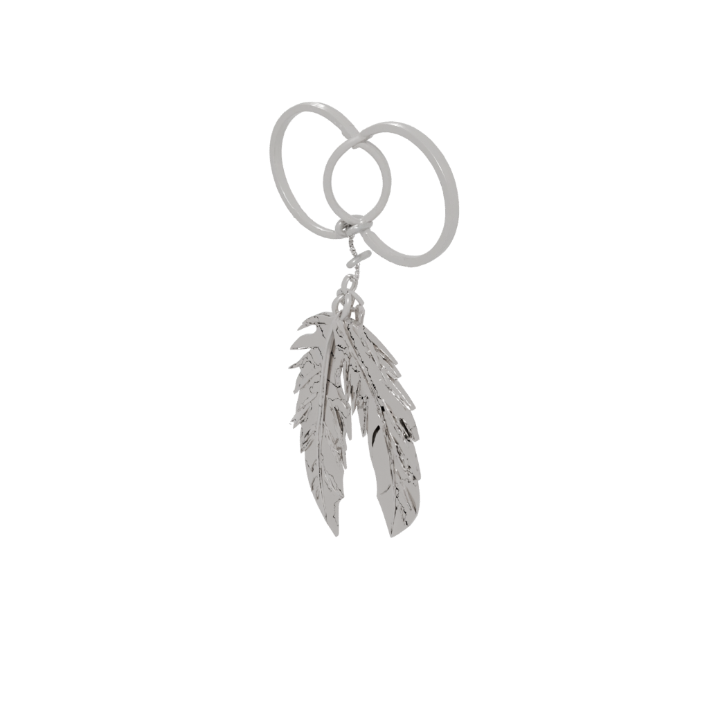 Crystal 3D Feather Charm