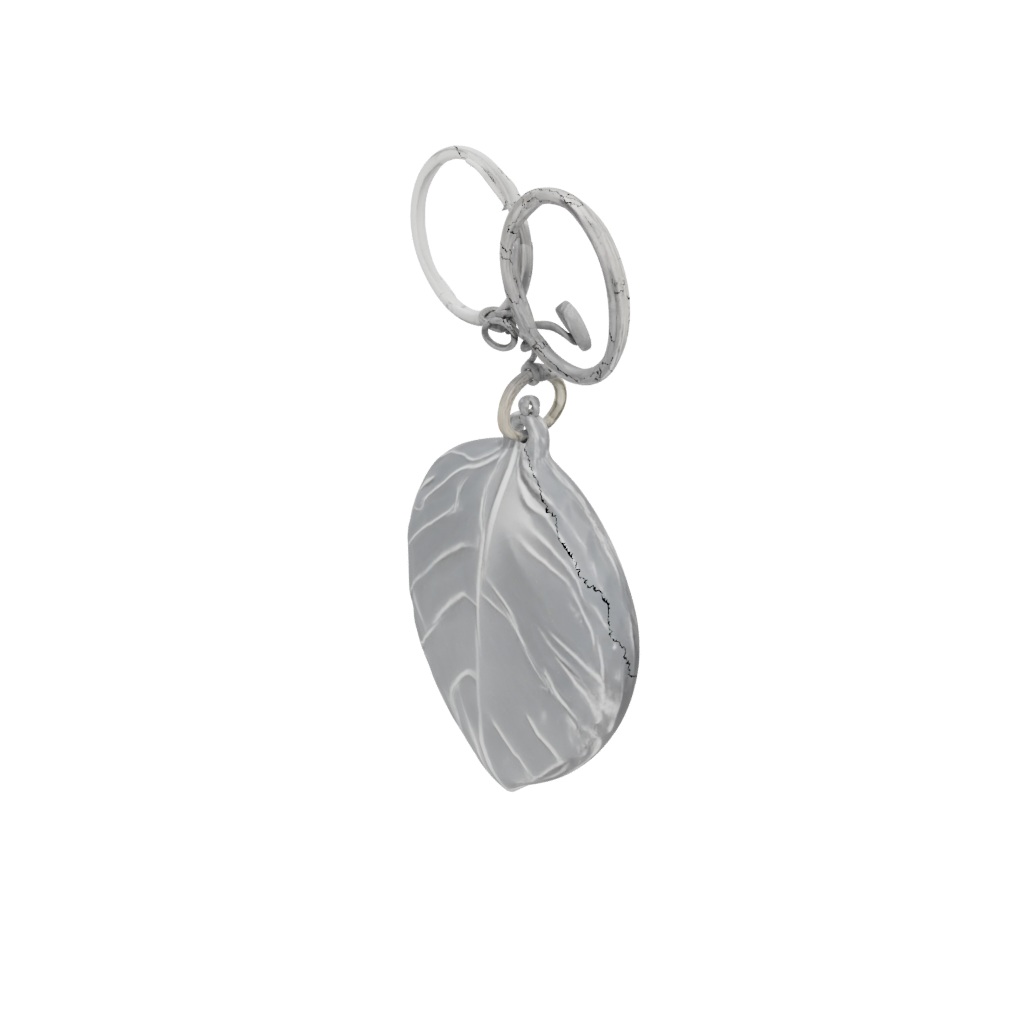 Crystal 3D Leaf Charm — keychains 3D print model, STL