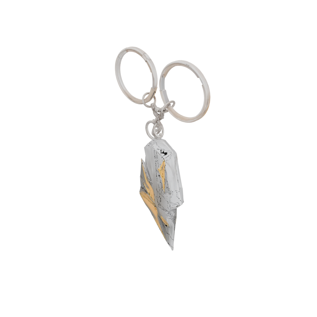 Crystal 3D Lightning Bolt Charm — keychains 3D print model, STL