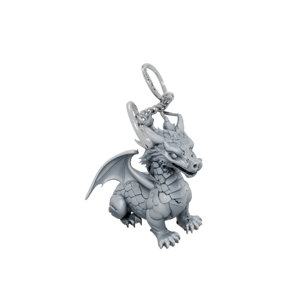 Crystal 3D Mini Dragon Charm — keychains 3D print model, STL