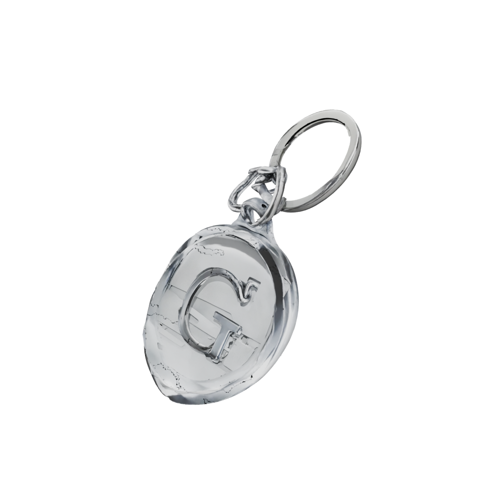 Crystal 3D Monogram Initial G — keychains 3D print model, STL